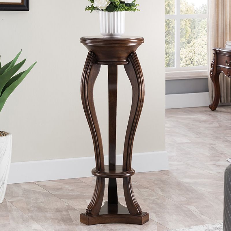 Pedestal End Table Brown Round Wood Side End Table - Distressed Surface Treatment Clearhalo 'Coffee & Accent Tables' 'End & Side Tables' 'end_side_table' 'end_side_tables' 'furn' 'furn_end_side_tables' 'Furniture' 'furniture_end_side_table' 'Living Room Furniture' 1200x1200_6e14ef19-24f9-4aef-8379-7dd385c5d7f4