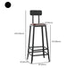 Industrial Armless Counter Stool Iron Bar Stool with Leather Cushion and Footrest