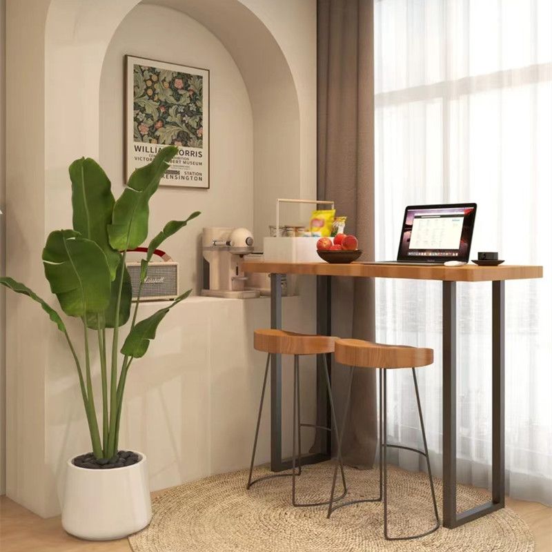 Rectangle Bar Dining Table Contemporary Wood Bar Table with Black Sled Base Clearhalo 'Bar Furniture' 'Bar Tables' 'bar_tables' 'furn' 'furn_bar_tables' 'Furniture' 'Kitchen & Dining Furniture' 1200x1200_6e155a74-9708-456d-8aba-cd4962fe8fbf