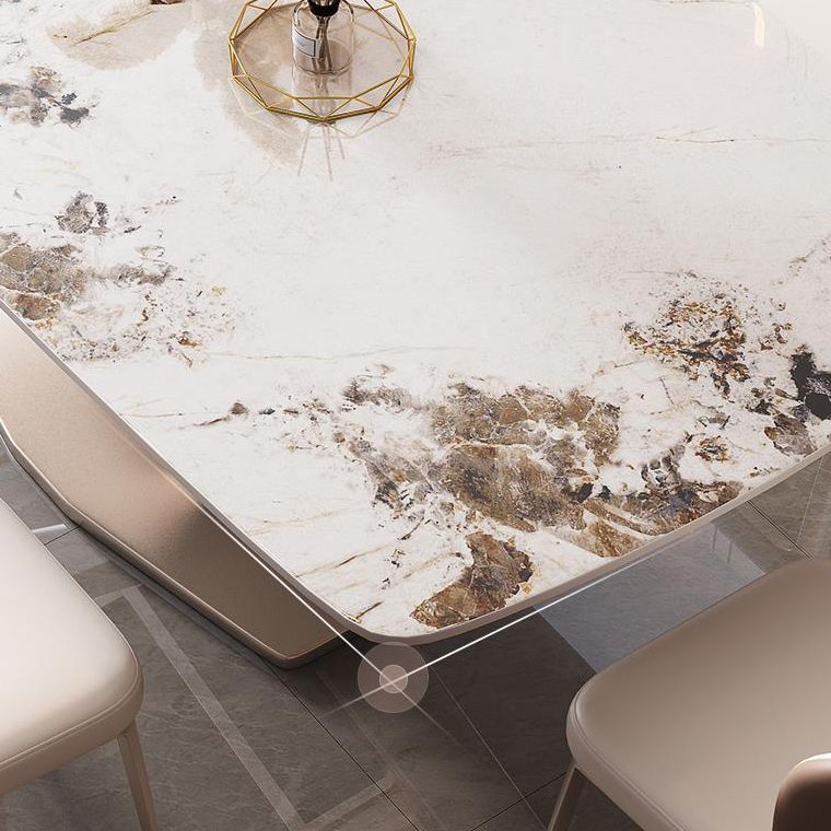 Glam Style Rectangle Table Set 1/2/5/7 Pieces Dining Set with Metal Legs for Home Use Clearhalo 'Dining Room Sets' 'Dining Tables & Seating' 'dining_room_set' 'furn' 'furn_dining_room_set' 'Furniture' 'Kitchen & Dining Furniture' 1200x1200_6e188963-f629-4e9a-affe-0224fbbf4d02