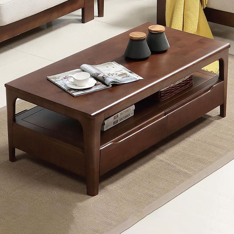Modern 4 Legs with Storage Drawers Rectangular Single Coffee Table Clearhalo 'Coffee & Accent Tables' 'Coffee Tables' 'coffee_tables' 'furn' 'furn_coffee_tables' 'Furniture' 'Living Room Furniture' 1200x1200_6e19cac3-5e8f-46f9-9236-00023bf26be6