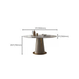Kitchen Stone Round Dining Table Dining Room Pedestal Dinner Table Clearhalo 'Dining Tables & Seating' 'Dining Tables' 'dining_table' 'furn' 'furn_dining_table' 'Furniture' 'Kitchen & Dining Furniture' 1200x1200_6e1a6bc9-7649-408e-8096-76b8d52eff3c