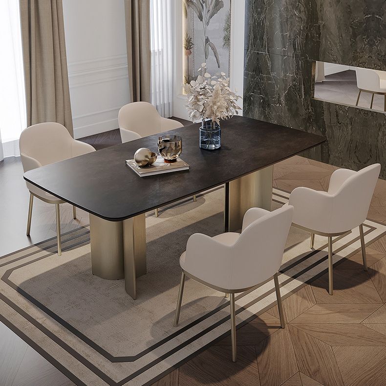 1/4/5/7 Pieces Designer Style Rectangle Dining Set Sintered Stone Top Dinette Table Set Clearhalo 'Dining Room Sets' 'Dining Tables & Seating' 'dining_room_set' 'furn' 'furn_dining_room_set' 'Furniture' 'Kitchen & Dining Furniture' 1200x1200_6e1acb5f-2b27-41d0-ba35-d5a4dd47cf85