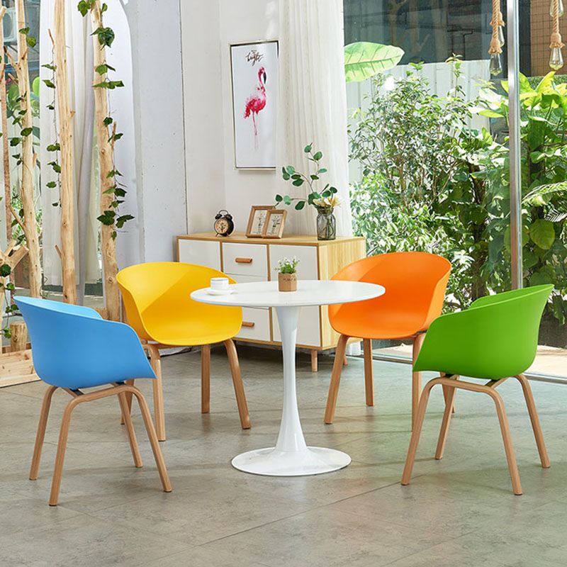 Contemporary Home Solid Back Arm Chair Leather Matte Finish Dining Chair Clearhalo ' kitchen&dining_furn' 'Dining Chairs' 'Dining Tables & Seating' 'dining_chair' 'Furniture' 'furniture_dining_chair' 'Kitchen & Dining Furniture' 'kitchen' 1200x1200_6e1b41ad-db8d-48d8-9388-09c1ecdd3e64