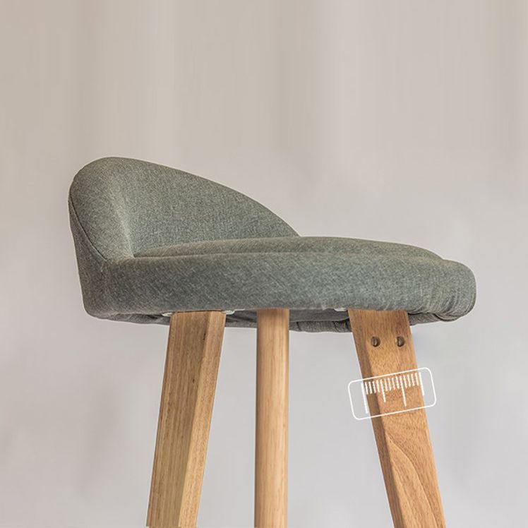 Modern Armless Backrest Counter Stool Rubber Wood kitchen Bar Stool with Cushion and Pedal Clearhalo 'Bar Furniture' 'Bar Stools' 'bar_stools' 'furn' 'furn_bar_stools' 'Furniture' 'furniture_bar_stools' 'Kitchen & Dining Furniture' 1200x1200_6e1bacb3-ee93-4501-b7d6-def186c60623