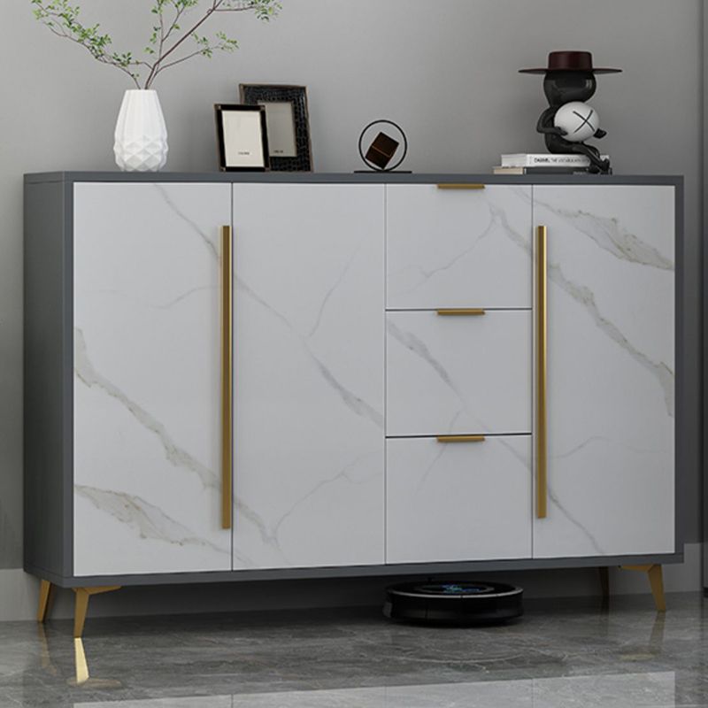 Sideboard glam sideboard in legno ingegnere grigio con porta per soggiorno