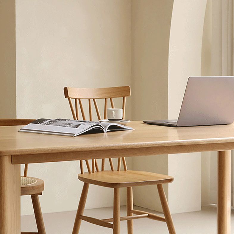 Modern Red Oak Wood Table for Restaurant Rectangle Dining Table with 4 Legs Clearhalo ' dining_table' 'Dining Tables & Seating' 'Dining Tables' 'furn' 'furn_dining_table' 'Furniture' 'furniture_dining_table' 'Kitchen & Dining Furniture' 'kitchen&dining_furn' 'kitchen' 'kitchen_dining_table' 1200x1200_6e1db658-7091-4eea-9e07-f697f7b94884