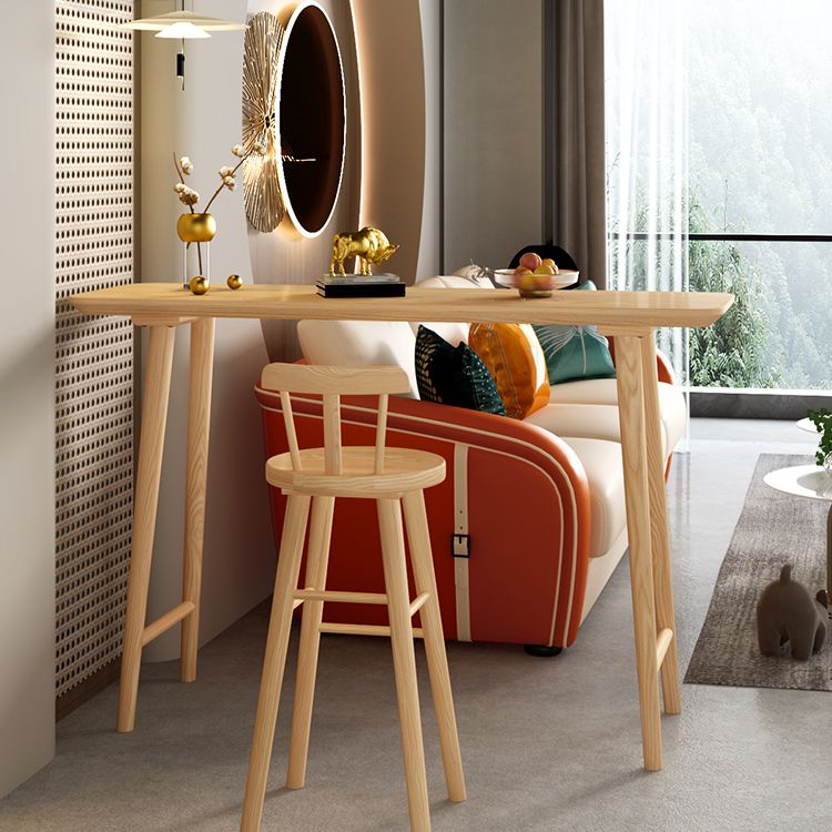 Dennenhout balktafel moderne rechthoekige bar eettafel met dubbele voetstuk voor woonkamer