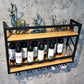 Pastilla de vino montada en la pared de madera y metal 8 "W x 22" H 12 botellas de 9 botellas con estante