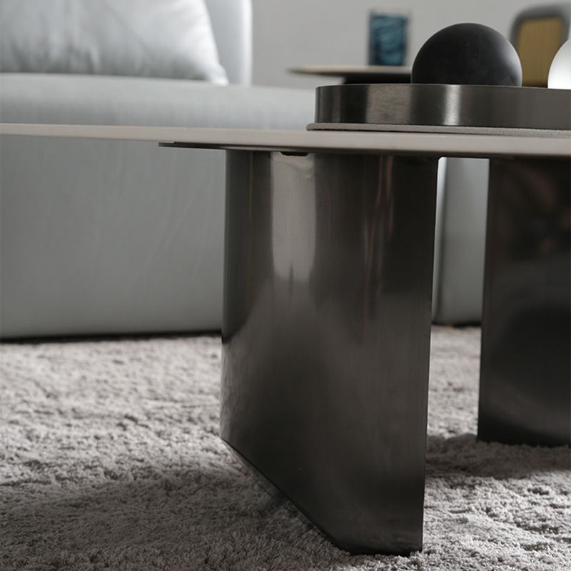 3 Legs Round Slate Coffee Table 13.8" H Modern Cocktail Table Clearhalo 'Coffee & Accent Tables' 'Coffee Tables' 'coffee_tables' 'furn' 'furn_coffee_tables' 'Furniture' 'Living Room Furniture' 1200x1200_6e1ec509-ea35-46b7-a790-3f238ac57315