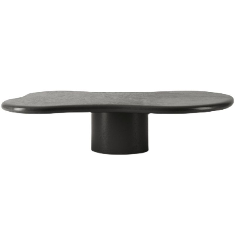 Mesa de centro con pedestal escandinavo, mesa de cóctel de madera de forma libre para sala de estar