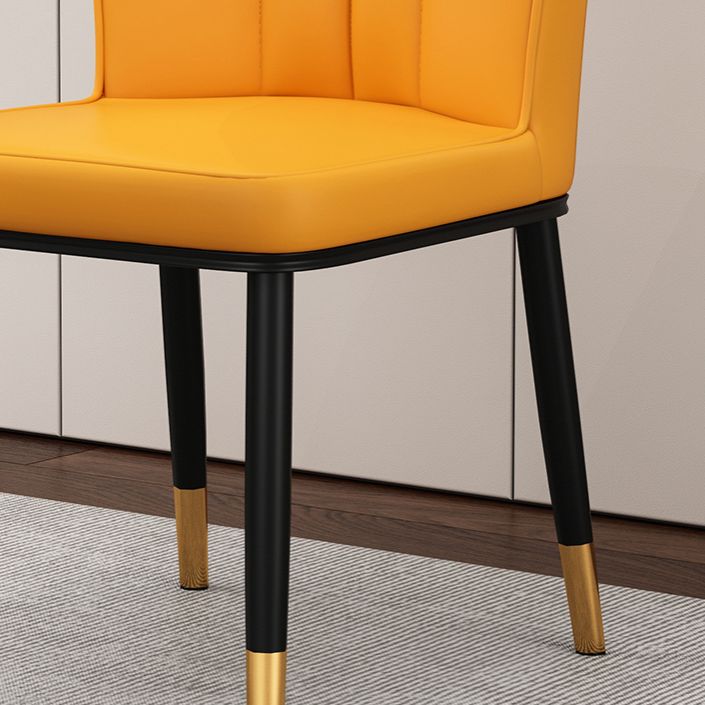 Modern Kitchen Leather Dining Chair 36"H Parsons Chair with Metal Legs Clearhalo ' kitchen&dining_furn' 'Dining Chairs' 'Dining Tables & Seating' 'dining_chair' 'furn' 'furn_dining_chair' 'Furniture' 'furniture_dining_chair' 'Kitchen & Dining Furniture' 'kitchen' 1200x1200_6e20569f-3d24-433c-be45-b90b9386081c