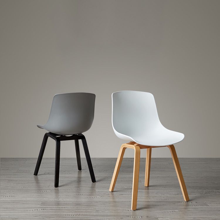 Contemporary Style Dining Room Chairs Solid Armless Chair with Wooden Legs Clearhalo ' kitchen&dining_furn' 'Dining Chairs' 'Dining Tables & Seating' 'dining_chair' 'Furniture' 'furniture_dining_chair' 'Kitchen & Dining Furniture' 'kitchen' 1200x1200_6e206f39-d861-43d1-9731-1cdce905b452
