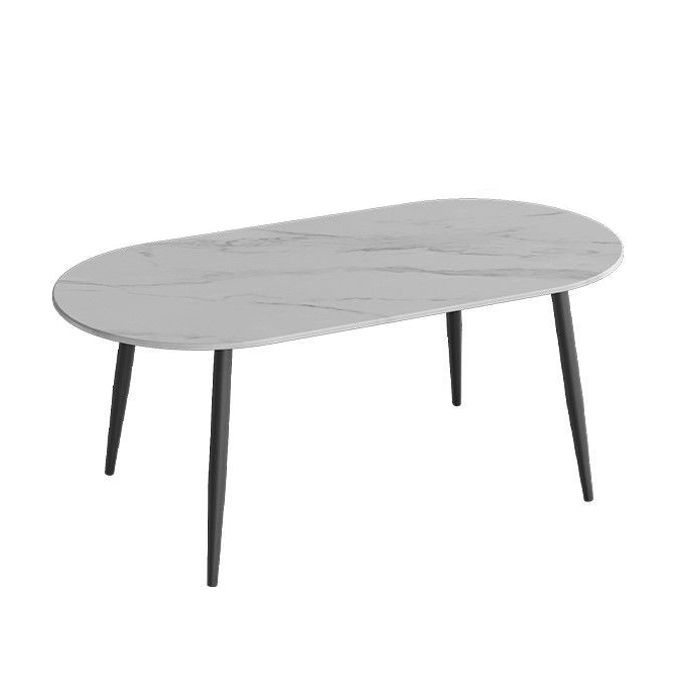 Modern Oval Dinette Table White Home Kitchen Dinner Stone Top 4-foot Resin Table Clearhalo 'Dining Tables & Seating' 'Dining Tables' 'dining_table' 'furn' 'furn_dining_table' 'Furniture' 'furniture_dining_table' 'Kitchen & Dining Furniture' 1200x1200_6e20c1e1-9b0d-4081-8479-7c7733af3810