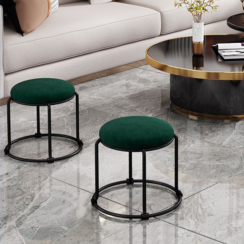 Contemporary Ottoman Fabric Upholstered Solid Color Round Ottoman Clearhalo 'furn' 'furn_ottomans_poufs' 'Furniture' 'Living Room Furniture' 'Ottomans & Poufs' 'ottomans_poufs' 1200x1200_6e20ca67-6430-431d-a9a4-df2fdf08a724