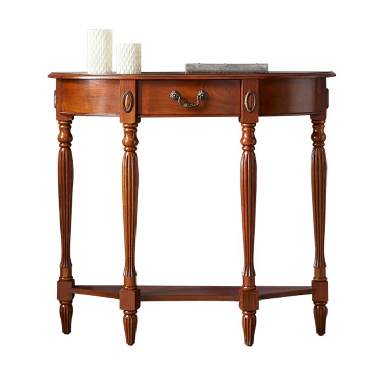 Tavolo vittoriano marrone tavolo con console di divano mezza luna per hall