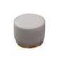 Glam Round Shape Ottoman Genuine Leather Upholstered Standard