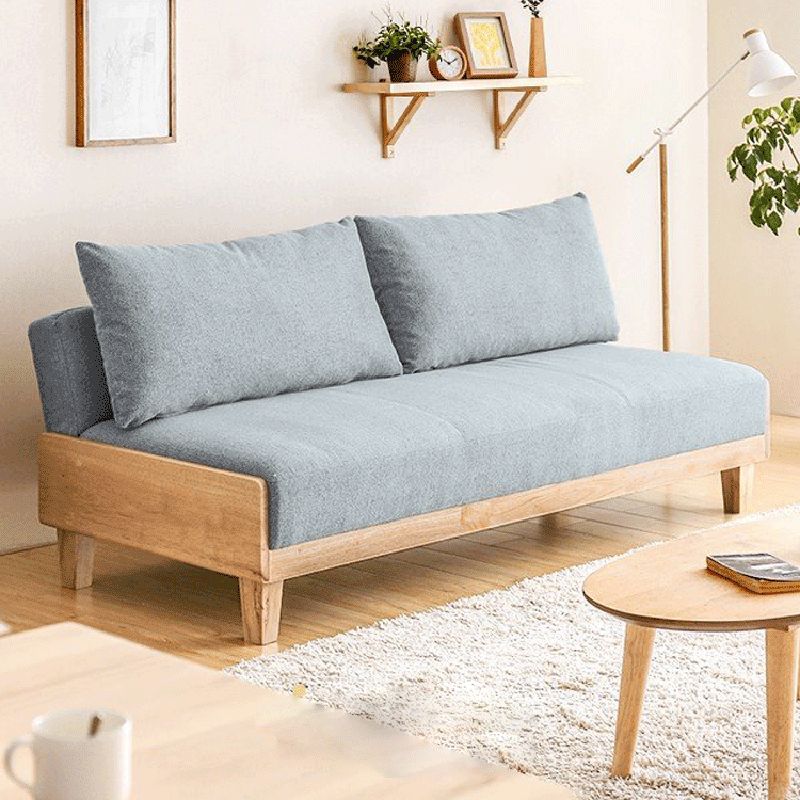 Linen Modern Armless Sofa Wooden Sleeper Sofa for Living Room, Apartment Clearhalo 'furn' 'furn_sofas' 'Furniture' 'furniture_sofas' 'Living Room Furniture' 'Sofa' 'sofas' 1200x1200_6e2795cf-c0d1-4843-850a-42633def87be