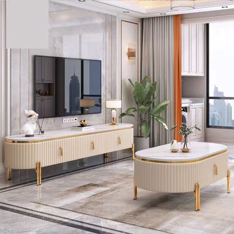 Glam White TV Stand Enclosed Storage TV Media Console with Drawers Clearhalo 'furn' 'furn_tv_stands_entertainment_centers' 'Furniture' 'Living Room Furniture' 'TV Stands & Entertainment Centers' 'TV Stands & Media Storage Furniture' 'tv_stands_entertainment_centers' 1200x1200_6e27de8d-5862-4551-bfc6-05d32aa1228f