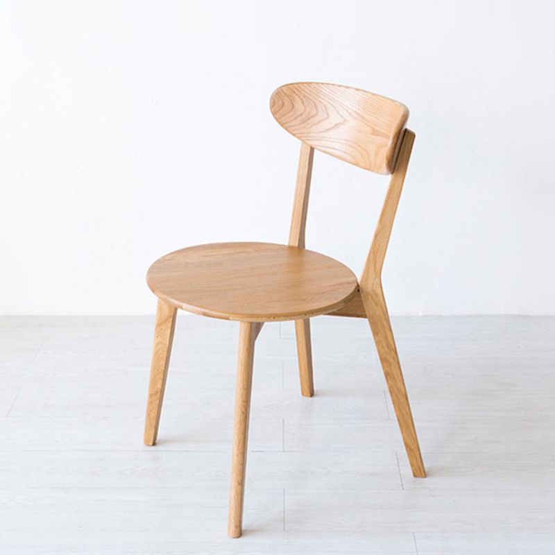 Wood Side Dining Chairs Traditional Open Back Dining Side Chair in Natural