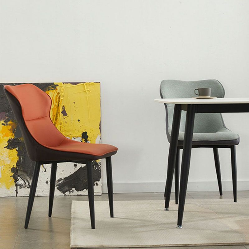 Eigentijdse stijl eetstoelen arm zijstoel met metalen benen