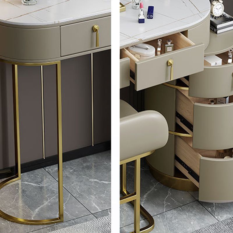Stone Top Vanity Makeup Table with 5 Storage Drawers for Bedroom Clearhalo 'Bedroom Furniture' 'furn' 'furn_makeup_vanities' 'Furniture' 'Makeup Vanities' 'makeup_vanities' 1200x1200_6e28ba96-07dc-43b2-89ce-2a4742f7f428