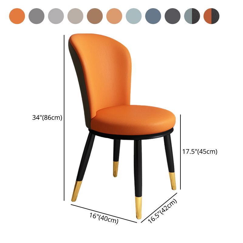 Scandinavian Home Side Chair Metal Wingback Upholstered Dining Room Chair Clearhalo ' kitchen&dining_furn' 'Dining Chairs' 'Dining Tables & Seating' 'dining_chair' 'furn' 'furn_dining_chair' 'Furniture' 'furniture_dining_chair' 'Kitchen & Dining Furniture' 'kitchen' 1200x1200_6e2beca3-71d6-4b82-a944-3dded1eb94f9