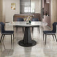 Stone Modern Round Table Standard Height Dining Room Table with Pedestal Base