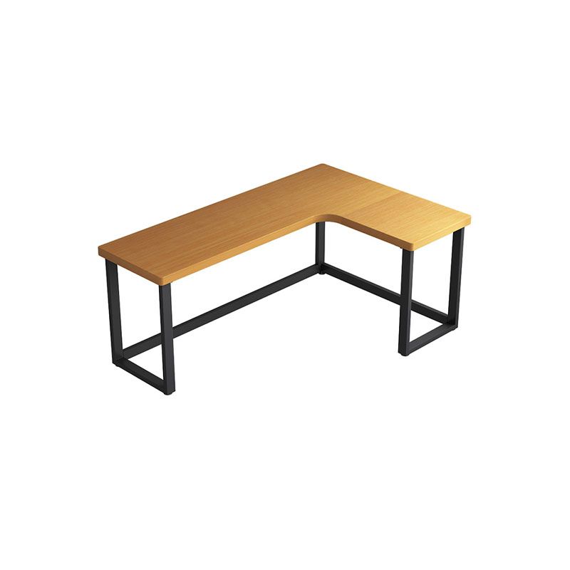 Modern Natural L-Shape Office Desk Home Solid Wood Writing Desk with Drawers