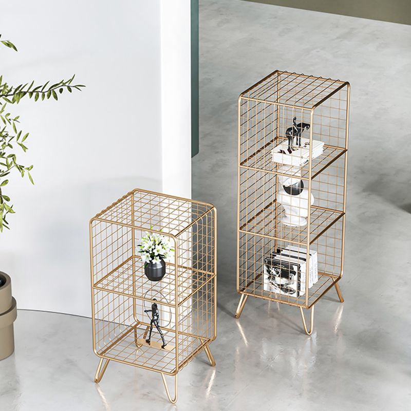 11.81" W Glam Antique Finish Shelf Bookcase Metal Book Shelf with Rectangular Shelves Clearhalo 'Bookcases' 'furn' 'furn_bookcases' 'Furniture' 'Office Furniture' 1200x1200_6e2d5fe6-35f7-47c1-b40f-e9e075a4f4d5