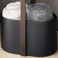 Contemporary Drum End Table with Storage, Metal Oval End Table