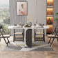 Modern Sintered Stone Dining Table White Rectangle Drop-Leaf 59" Dining Table Clearhalo ' dining_table' 'Dining Tables & Seating' 'Dining Tables' 'furn' 'furn_dining_table' 'Furniture' 'furniture_dining_table' 'Kitchen & Dining Furniture' 'kitchen&dining_furn' 'kitchen' 'kitchen_dining_table' 1200x1200_6e2e51ba-050c-4bab-aff7-84e7acf48dcb