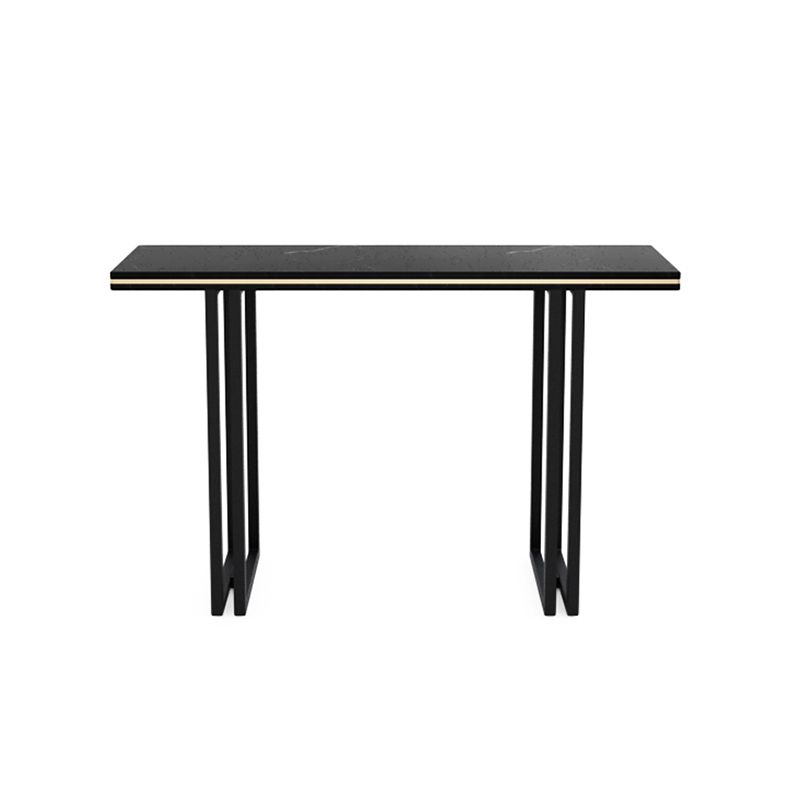 Mesa de mármol contemporáneo 4 patas console mesa rectángulo de sofá resistente a los rasguños