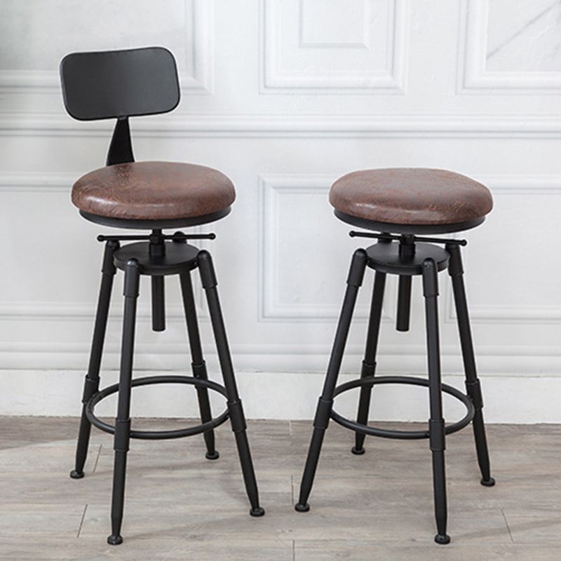 Industrial Armless Elevatable Counter Stool Iron Bar Stool with Pedal for Cafe Clearhalo 'Bar Furniture' 'Bar Stools' 'bar_stools' 'furn' 'furn_bar_stools' 'Furniture' 'Kitchen & Dining Furniture' 1200x1200_6e312d08-f248-4110-8d17-daf64a37ec9a