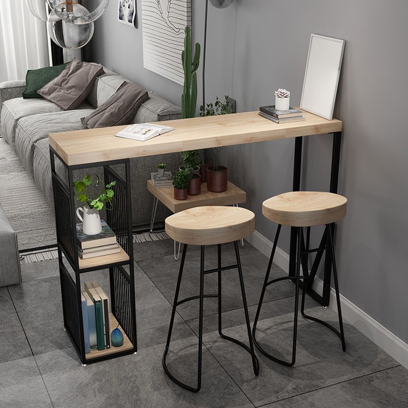 Industrial Rectangle Bistro Bar Desk Solid Wood Bistro Table for Indoor Clearhalo 'Bar Furniture' 'Bar Tables' 'bar_tables' 'furn' 'furn_bar_tables' 'Furniture' 'Kitchen & Dining Furniture' 1200x1200_6e32fb02-1137-47d1-b90b-6a65385ad129