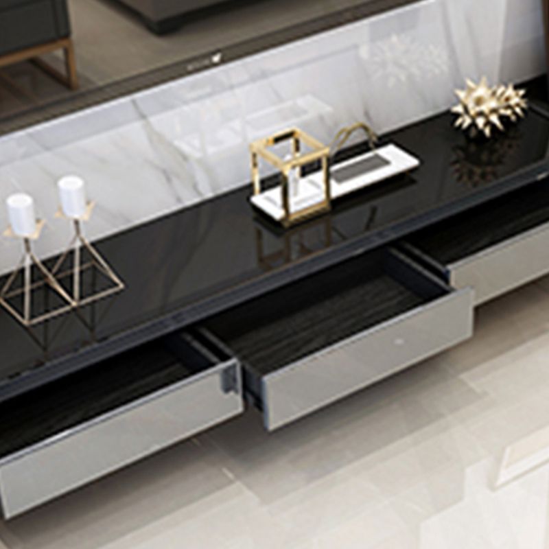 Glass and Metal Stand Console Gorgeous Style Household Simple Closed TV Cabinet Clearhalo 'furn' 'furn_tv_stands_entertainment_centers' 'Furniture' 'Living Room Furniture' 'TV Stands & Entertainment Centers' 'TV Stands & Media Storage Furniture' 'tv_stands_entertainment_centers' 1200x1200_6e338816-36bf-4fbe-aa55-6a244ab4f2d5