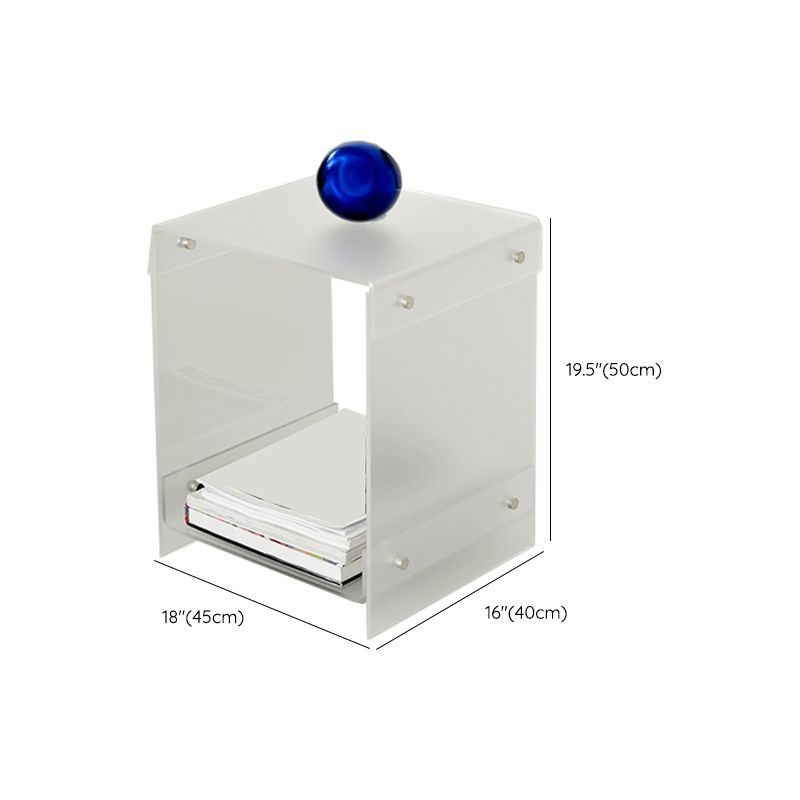 グラムアクセントサイドテーブルアクリル長方形のリビングルームソファサイドアクセントテーブル