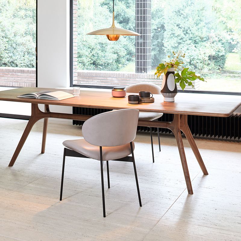 Modern Rectangular Walnut Brown Dining Table with 4 Solid Wood Legs Clearhalo 'Dining Tables & Seating' 'Dining Tables' 'dining_table' 'furn' 'furn_dining_table' 'Furniture' 'Kitchen & Dining Furniture' 1200x1200_6e388f3f-715d-4010-8f51-faf24ba0dd31