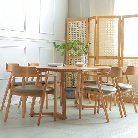 Estilo moderno oval escritorio natural de escritorio en el hogar escritura de madera de madera