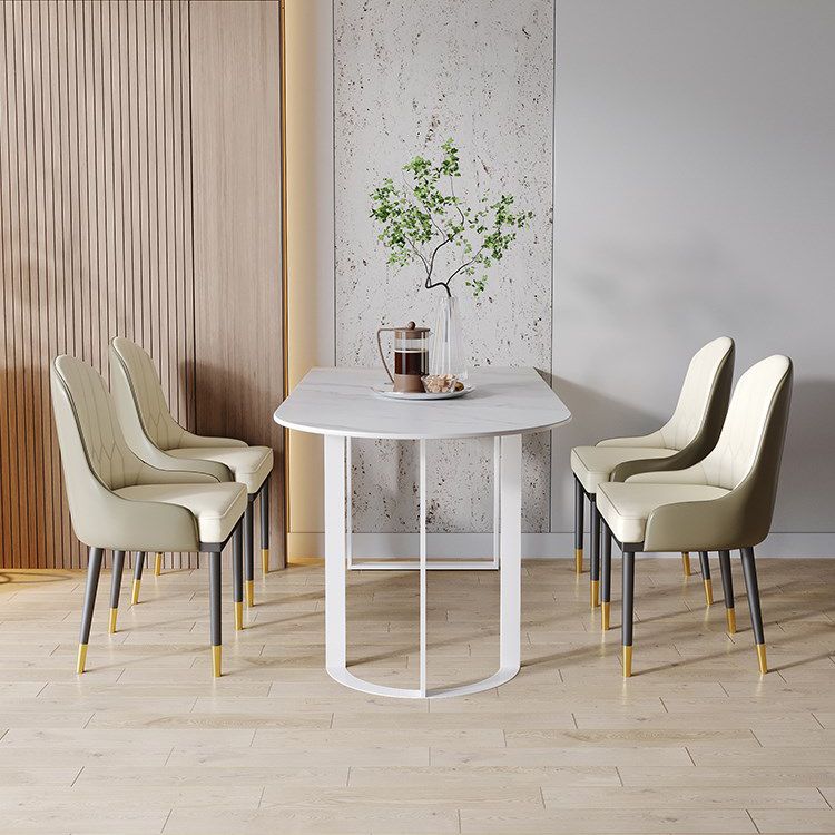 Simplicity Style Furniture Double Pedestal Stone Dining Site Table for Home Clearhalo 'Dining Tables & Seating' 'Dining Tables' 'dining_table' 'furn' 'furn_dining_table' 'Furniture' 'furniture_dining_table' 'Kitchen & Dining Furniture' 'kitchen' 'kitchen_dining_table' 1200x1200_6e3cc5b4-01e7-4c9c-ac9e-d470c80c4fee