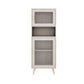 Engineered Glam Wood Bookcase White Standard Shelf with Door