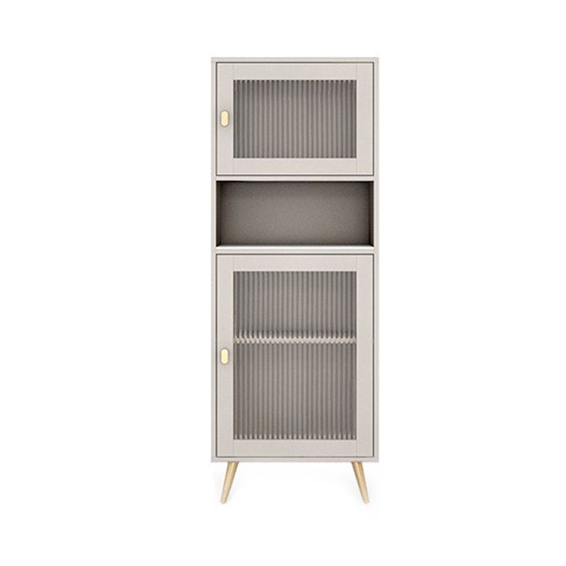 Engineered Glam Wood Bookcase White Standard Shelf with Door