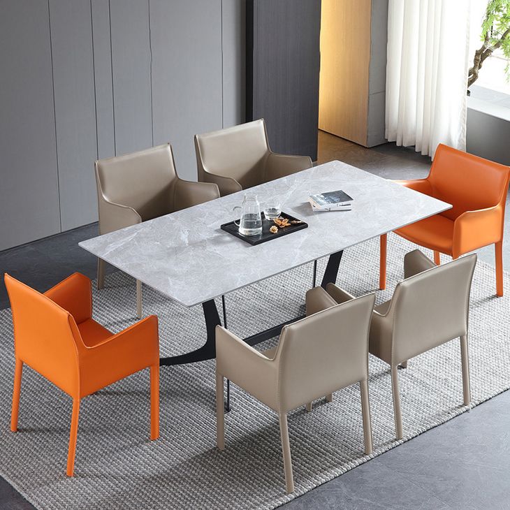 Matte Finish Solid Back Chair Designer Style Home Leather Arm Chair Clearhalo 'Dining Chairs' 'Dining Tables & Seating' 'dining_chair' 'furn' 'furn_dining_chair' 'Furniture' 'Kitchen & Dining Furniture' 1200x1200_6e3d77ba-d636-4d92-a853-01d569a343f4