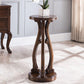 Pedestal End Table Brown Round Wood Side End Table - Distressed Surface Treatment Clearhalo 'Coffee & Accent Tables' 'End & Side Tables' 'end_side_table' 'end_side_tables' 'furn' 'furn_end_side_tables' 'Furniture' 'furniture_end_side_table' 'Living Room Furniture' 1200x1200_6e3e234f-5acc-420e-a667-4e13ad0d68c4