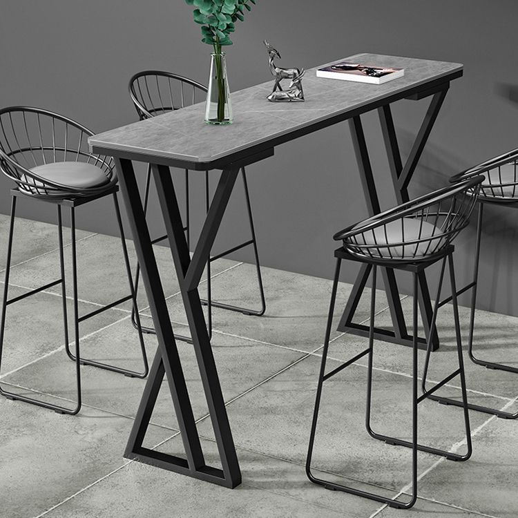 Rectangle Sintered Stone Bar Table Modern Dining Table for Kitchen Living Room Clearhalo 'Bar Furniture' 'Bar Tables' 'bar_tables' 'furn' 'furn_bar_tables' 'Furniture' 'Kitchen & Dining Furniture' 1200x1200_6e3f9cd9-9f4f-49f7-b167-a78771faaaf8