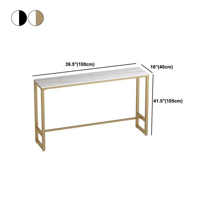 Mesa de comedor de barra rectangular de piedra con base de caballete