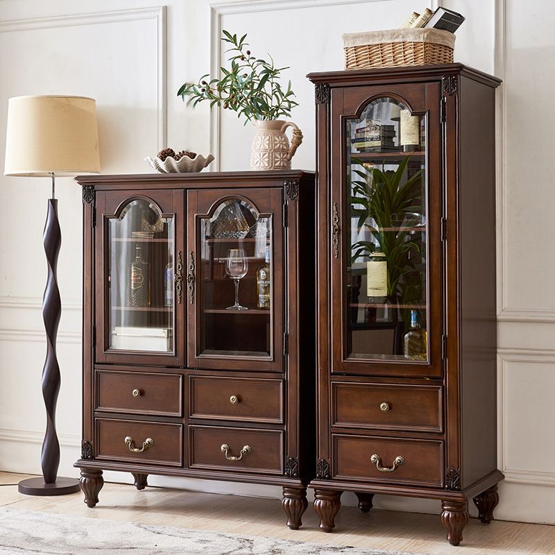 Traditional Display Stand Rubberwood Hutch Cabinet for Living Room Clearhalo 'Display & China Cabinets' 'display_china_cabinets' 'furn' 'furn_display_china_cabinets' 'Furniture' 'Kitchen & Dining Furniture' 1200x1200_6e43d909-5fc4-425c-9802-c73c185c9790
