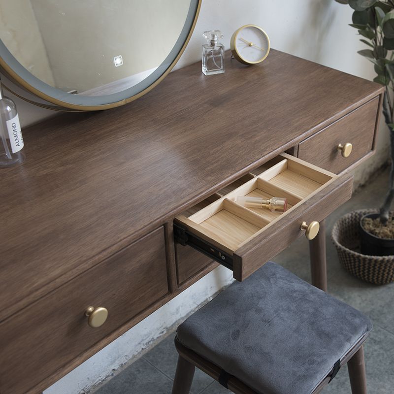 Tavolo da toeletta in legno in legno vanità per trucco in legno massello con cassetti