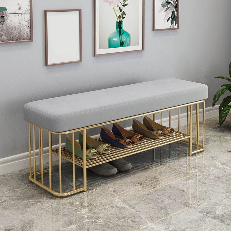 Glam Rectangle Seating Bench Cushioned Backless Entryway Bench with Storage Clearhalo 'Benches' 'Chairs & Seating' 'furn' 'furn_benches' 'Furniture' 'Living Room Furniture' 1200x1200_6e44eb08-322c-4328-a57b-0485457ea93c