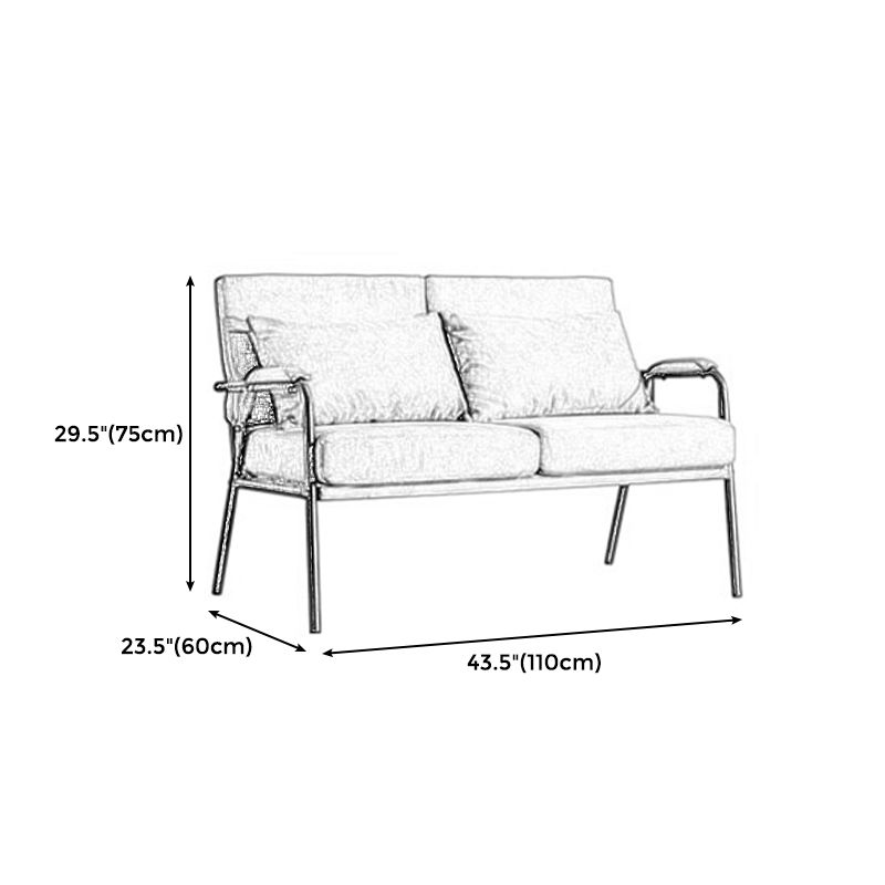 Black Industrial Linen Sofa with Bolster Pillows 29.53"High Square Arm Sofa Clearhalo 'furn' 'furn_sofas' 'Furniture' 'furniture_sofas' 'kitchen' 'kitchen_sofas' 'Living Room Furniture' 'Sofa' 'sofas' 1200x1200_6e47872a-bdc3-4f72-8f36-e80af0a581f5